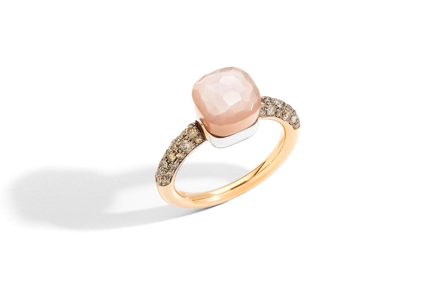 NUDO-CHOCOLATE-petit-ring-in-rose-gold-with-light-brown-moonstone-and-brown-diamonds-by-Pomellato-–-kopia