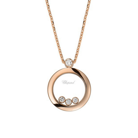 Chopard Happy Diamonds Icon 18k Rose Gold Diamond Pendant Necklace