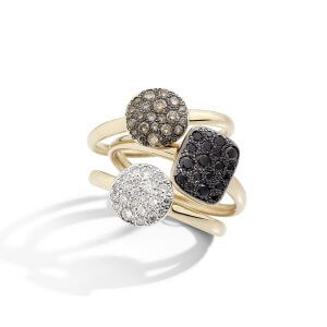 Sabbia rings with black, white, brown diamonds by Pomellato (2)
