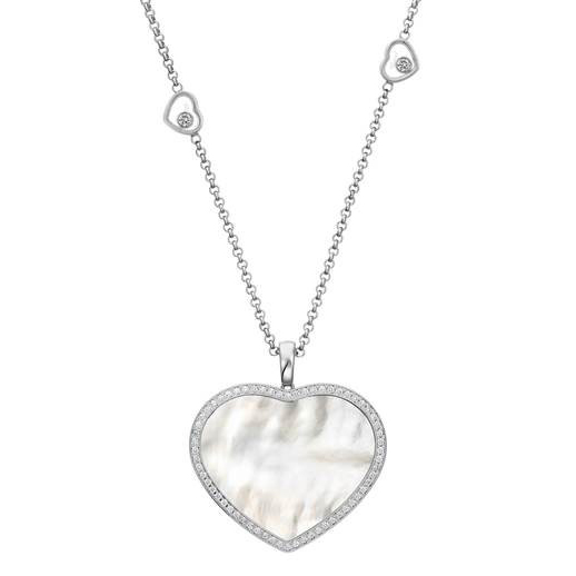 Chopard Happy Hearts necklace with mother of pearl and diamonds