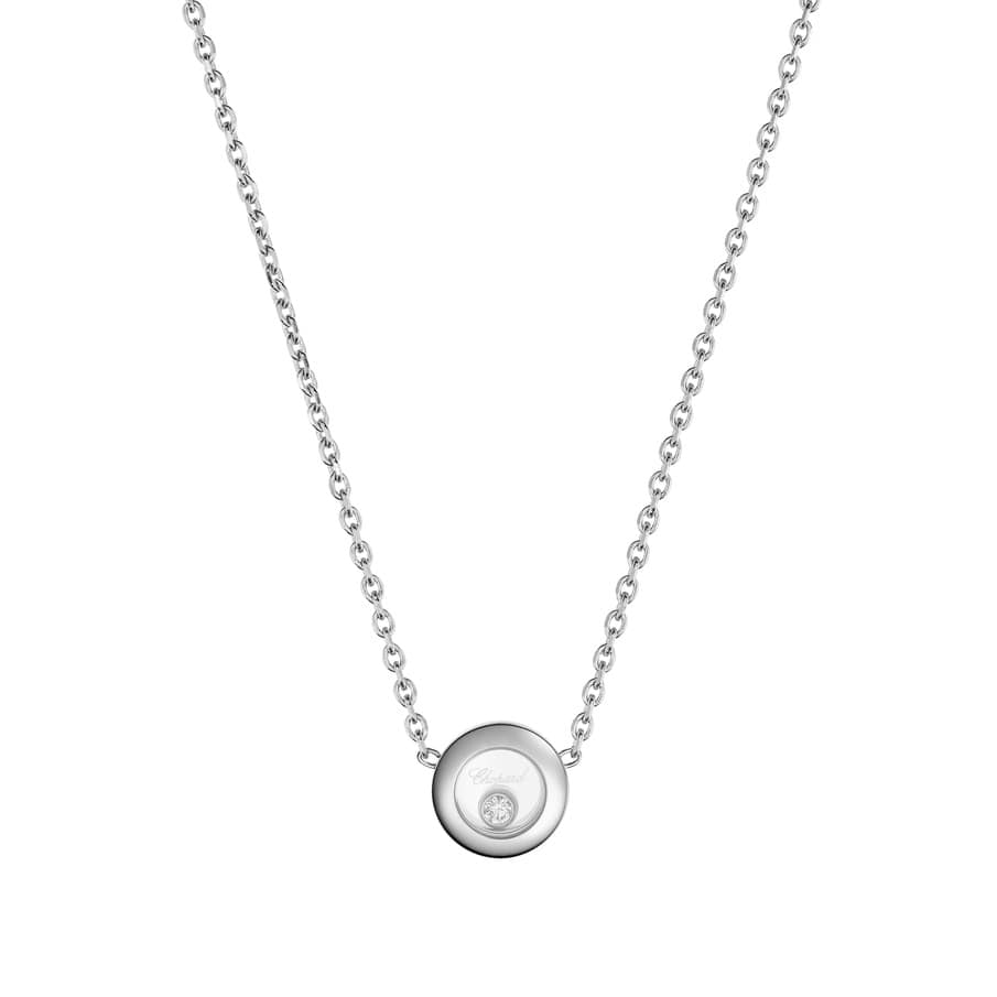 Chopard Happy Diamonds 18k Rose Gold 0.17 Carat Diamond Pendant Necklace at  1stDibs | pendant artinya, safety pin necklace artinya, arti safety pin  necklace