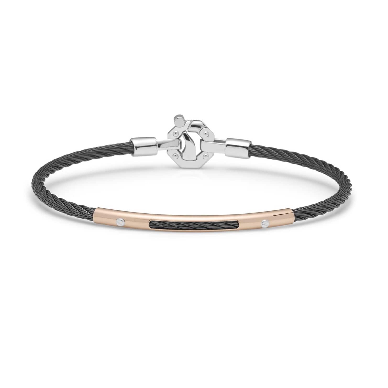 Baraka Rose Gold, Ceramic and Stainless Steel Bracelet with Diamonds