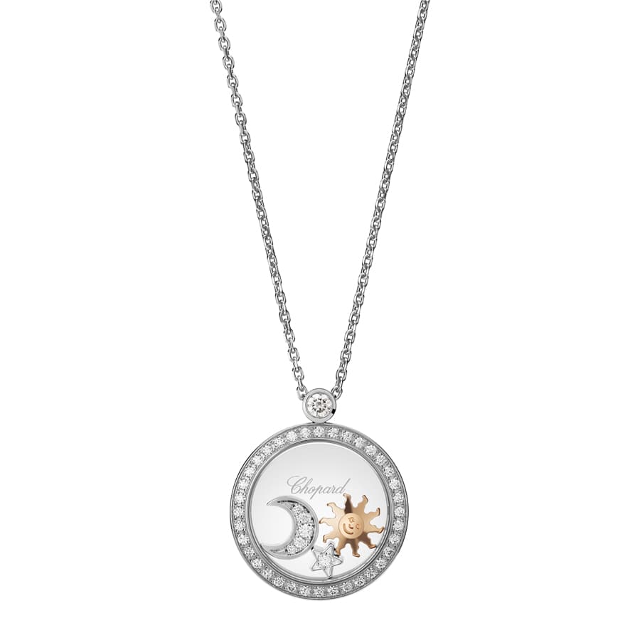 CHOPARD + NET SUSTAIN Happy Diamonds 18-karat white gold diamond necklace |  NET-A-PORTER